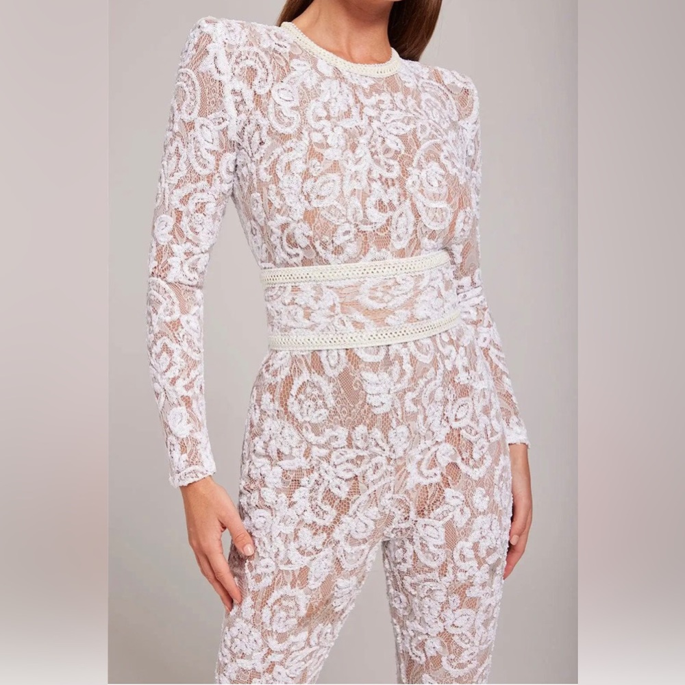 Nadine Merabi Bella White Jumpsuit